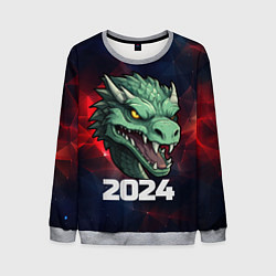 Свитшот мужской Злой дракон 2024, цвет: 3D-меланж
