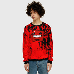 Свитшот мужской Super Meat Boy краски, цвет: 3D-черный — фото 2