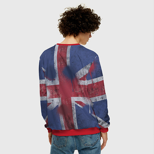 Мужской свитшот Rolling Stones - Great britain / 3D-Красный – фото 4