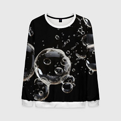 Свитшот мужской Пузыри на черном, цвет: 3D-белый