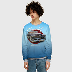 Свитшот мужской Американский классический автомобиль Chevrolet Bel, цвет: 3D-меланж — фото 2