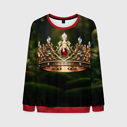 Свитшот мужской Королевская корона узорная, цвет: 3D-красный