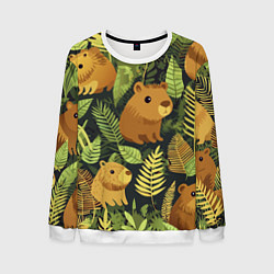 Мужской свитшот Капибары - лесной маскировочный камуфляж
