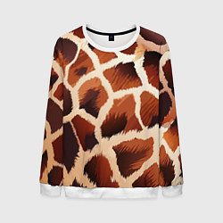 Свитшот мужской Пятнистый мех жирафа, цвет: 3D-белый