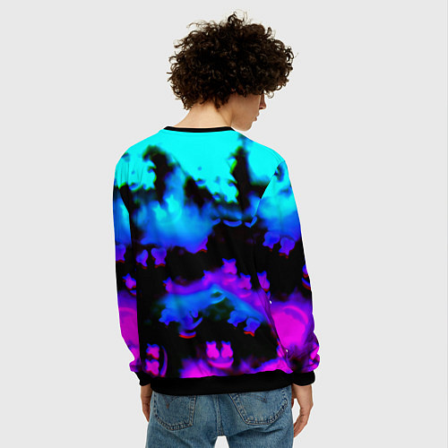 Мужской свитшот Marshmello neon space / 3D-Черный – фото 4
