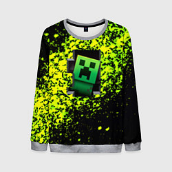 Свитшот мужской Minecraft зелёные краски, цвет: 3D-меланж