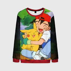 Свитшот мужской Pokemon - энергия в объятиях, цвет: 3D-красный
