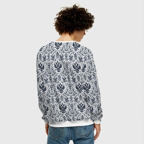 Мужской свитшот Греб России паттерн / 3D-Белый – фото 4