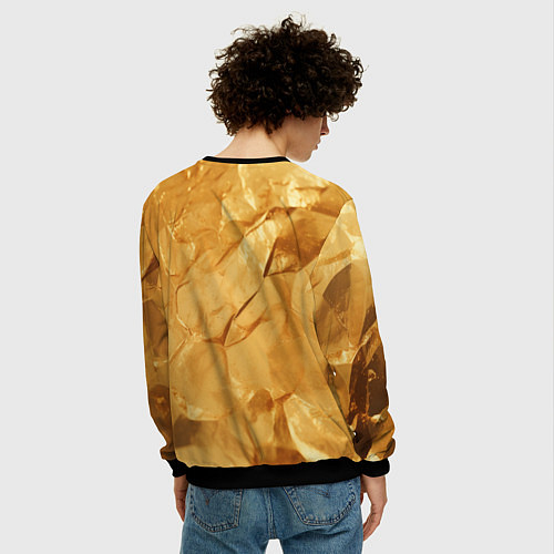 Мужской свитшот Золотая поверхность камня / 3D-Черный – фото 4