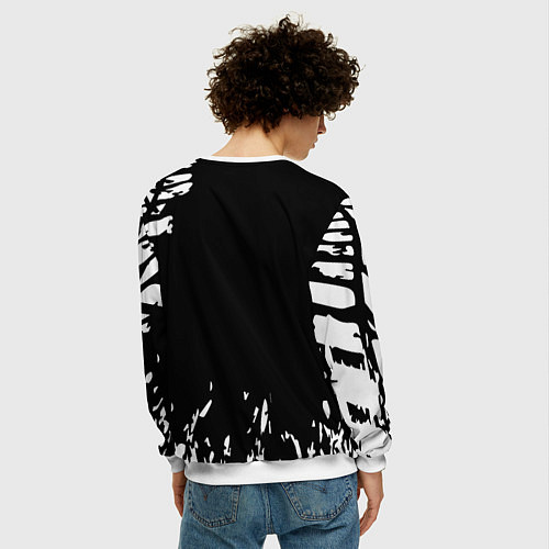 Мужской свитшот Linkin park краски текстура рок / 3D-Белый – фото 4