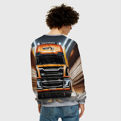 Мужской свитшот Дальнобойщики / 3D-Меланж – фото 4