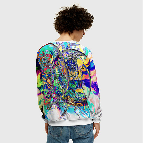 Мужской свитшот Сплетенные круги Инь Ян / 3D-Белый – фото 4