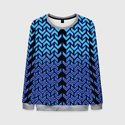 Свитшот мужской Синие стрелки на чёрном фоне киберпанк, цвет: 3D-меланж