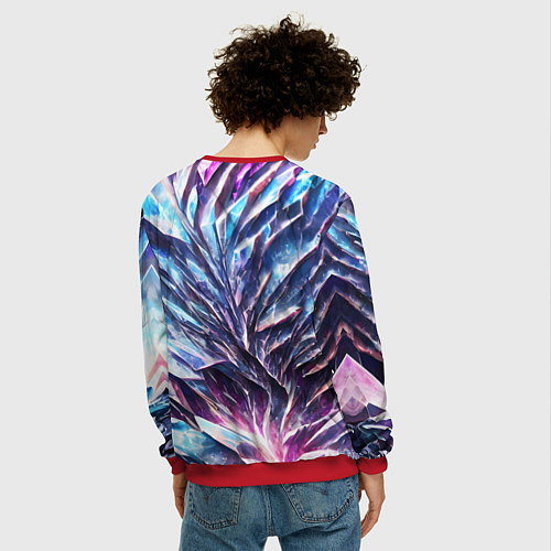 Мужской свитшот Синий драгоценный камень / 3D-Красный – фото 4