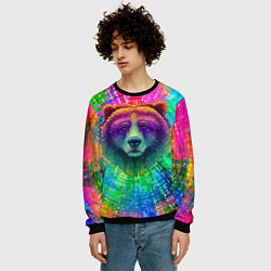 Свитшот мужской Цветной медведь, цвет: 3D-черный — фото 2