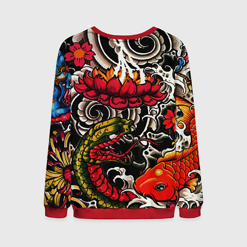 Мужской свитшот Samurai татуировки / 3D-Красный – фото 2