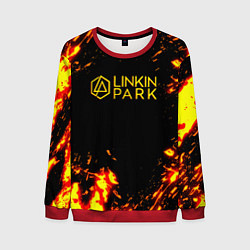 Свитшот мужской Linkin park огненный стиль, цвет: 3D-красный