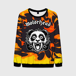 Свитшот мужской Motorhead рок панда и огонь, цвет: 3D-черный