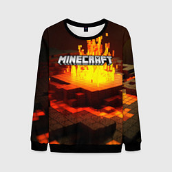 Свитшот мужской Огненный minecraft, цвет: 3D-черный