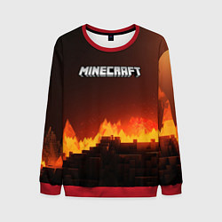 Свитшот мужской Minecraft огненная стена, цвет: 3D-красный