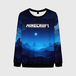 Свитшот мужской Minecraft logo night, цвет: 3D-черный
