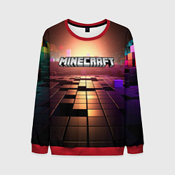 Свитшот мужской Minecraft логотип и кубы, цвет: 3D-красный