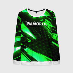 Свитшот мужской Palworld logo green neon, цвет: 3D-белый