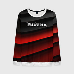 Свитшот мужской Palworld logo black red abstract, цвет: 3D-белый