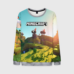 Свитшот мужской Minecraft logo солнечная карта, цвет: 3D-меланж