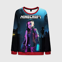 Свитшот мужской Minecraft woman cyberpunk, цвет: 3D-красный