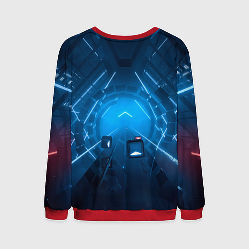Мужской свитшот Beat Saber кот музыкальный джедай / 3D-Красный – фото 2