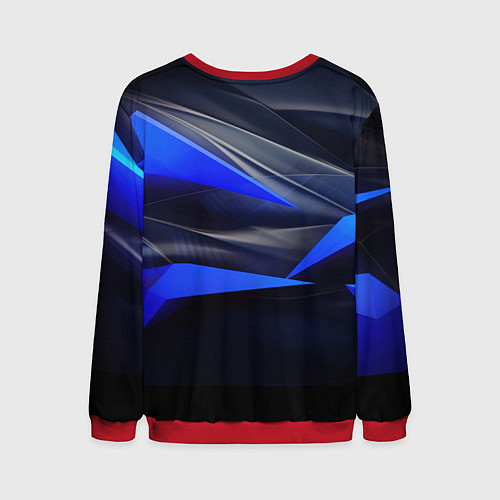 Мужской свитшот Black and blue abstract background sport style / 3D-Красный – фото 2