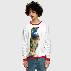 Свитшот мужской Соловей варакушка, цвет: 3D-красный — фото 2