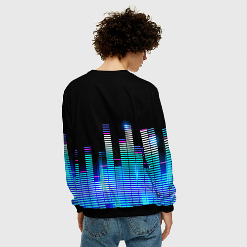 Мужской свитшот Red Hot Chili Peppers эквалайзер / 3D-Черный – фото 4