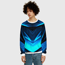 Свитшот мужской Geometry stripes неон, цвет: 3D-белый — фото 2