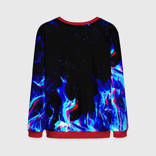 Мужской свитшот Алиса глитч огонь / 3D-Красный – фото 2
