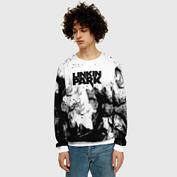 Свитшот мужской Linkin park огненный дым рок, цвет: 3D-белый — фото 2