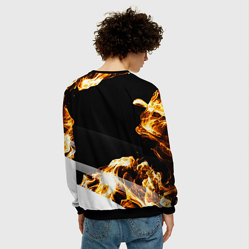 Мужской свитшот Real Madrid legendary sport fire / 3D-Черный – фото 4