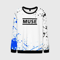 Свитшот мужской MUSE рок стиль краски, цвет: 3D-черный