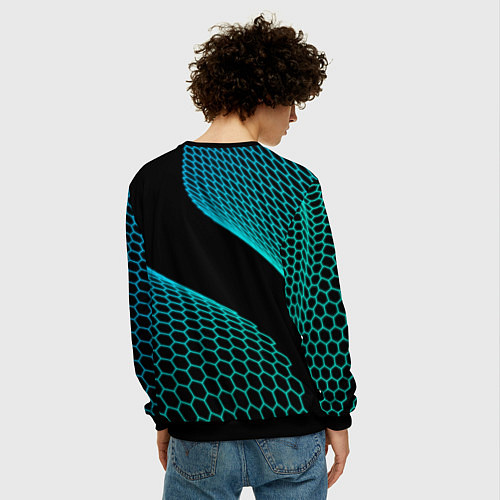 Мужской свитшот Aston Villa football net / 3D-Черный – фото 4