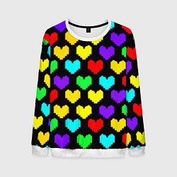 Свитшот мужской Undertale heart pattern, цвет: 3D-белый