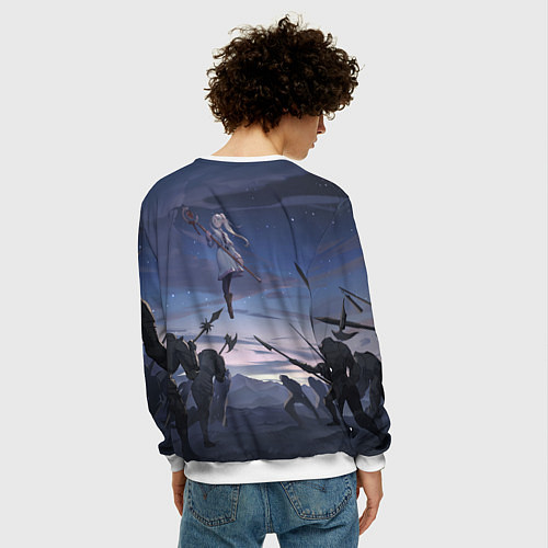 Мужской свитшот Sousou no Frieren Фрирен battle / 3D-Белый – фото 4