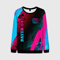 Свитшот мужской Bayer 04 - neon gradient вертикально, цвет: 3D-черный