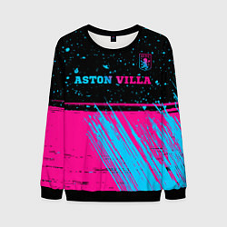 Свитшот мужской Aston Villa - neon gradient посередине, цвет: 3D-черный