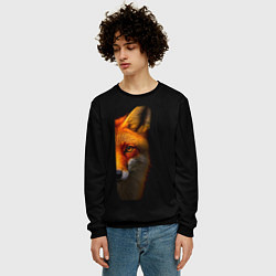 Свитшот мужской Морда рыжей лисы, цвет: 3D-черный — фото 2