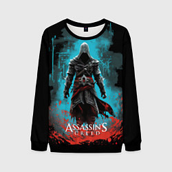 Свитшот мужской Assassins creed подводный город, цвет: 3D-черный