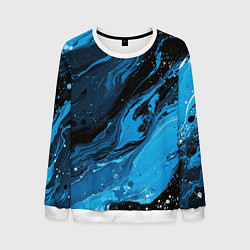 Свитшот мужской Черно-синяя абстракция геометрическая, цвет: 3D-белый
