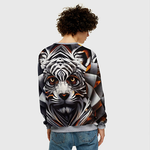 Мужской свитшот Абстракция: тигр / 3D-Меланж – фото 4