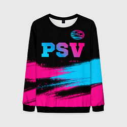 Свитшот мужской PSV - neon gradient посередине, цвет: 3D-черный