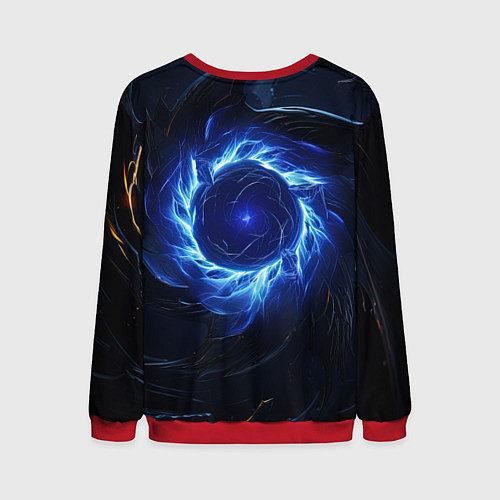 Мужской свитшот Синяя магическая абстракция / 3D-Красный – фото 2